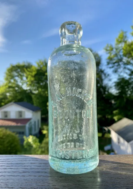 G M Hocker Boonton NJ circular slug plate Hutchinson Hutch soda bottle 1890s 