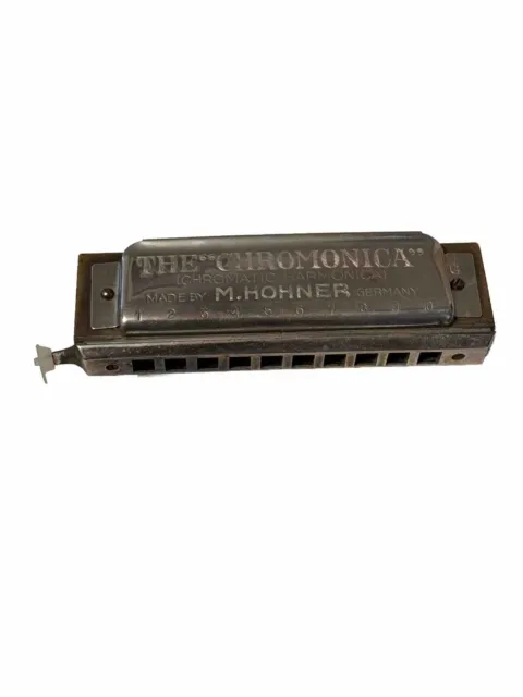 M. Hohner Model 260 "The Chromonica" Harmonica Made in Germany w/Case Vtg