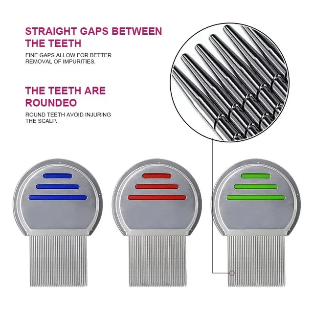 1 X Effective Metal Toothed Head-Lice Comb - Nit Flea & Lice Egg Removal 3