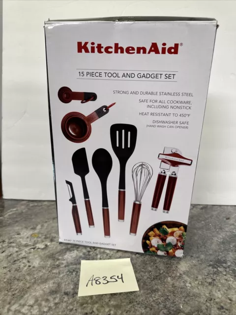 KitchenAid 15 Piece Kitchen Tool, Measures & Gadget Set Red New