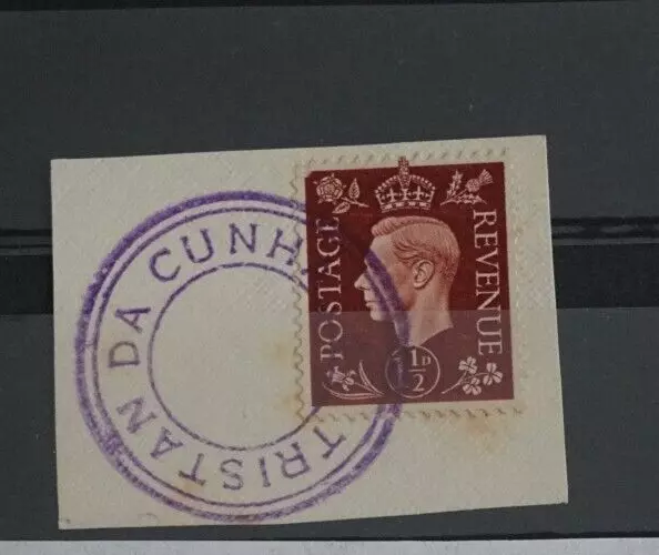 Great Britain - 1937-47 1.5d Red-Brown Tied to Piece By Tristan Da Cunha Cancel