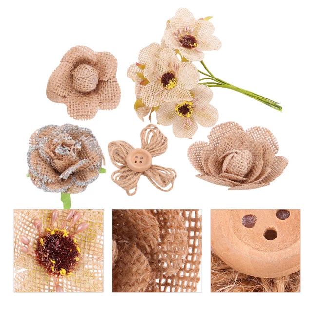 Juego de 20 sacos flores de lino flores zapatos sombrero artesanía adorno hágalo usted mismo