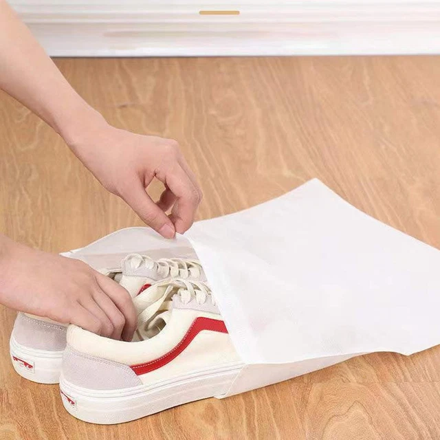 50 pz sacchetti antipolvere per scarpe anti ingiallimento non tessuto sacchetto antipolvere con cordino