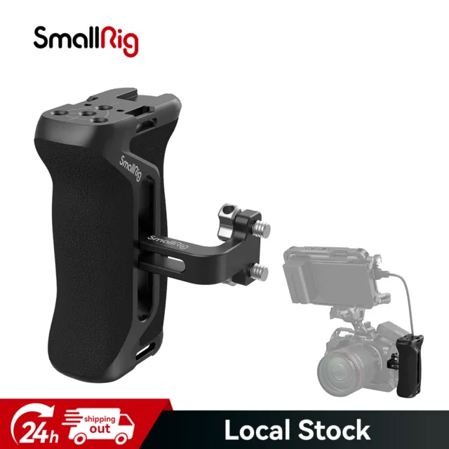 SmallRig Universal Side Handle Grip for DSLR Camera Cage w/Cold Shoe Mount