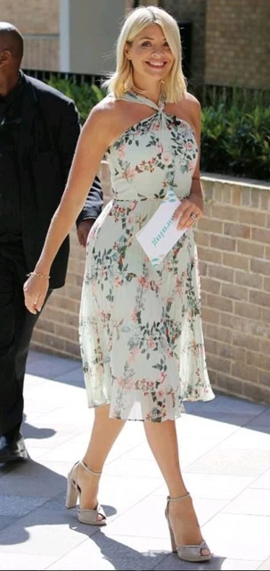 BNWT OASIS FITZWILLIAM Green Floral Butterfly Twist Neck Pleated
