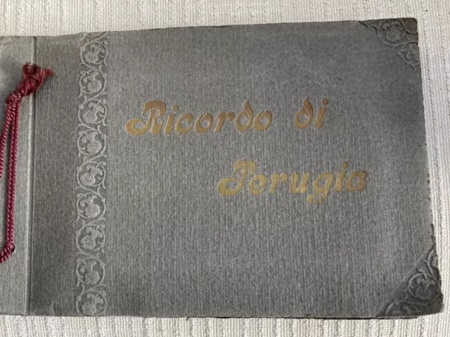 Recordo Di Perugia 1920s Antique Photo Album 24 Black and White Unused Postcards