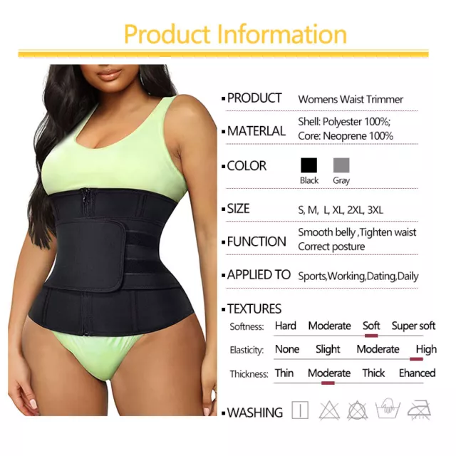 Waist Trainer Sauna Sweat Belt Tummy Girdle Gym Body Slimming Body Shaper Corset 2