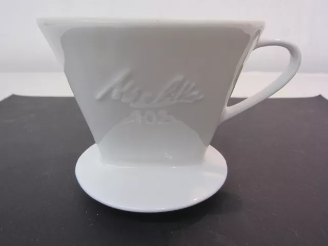 e66) Melitta 102, Porzellan Kaffeefilter, Weiß, 1 Loch, Ø ca.12,1 cm,H 10,5 cm