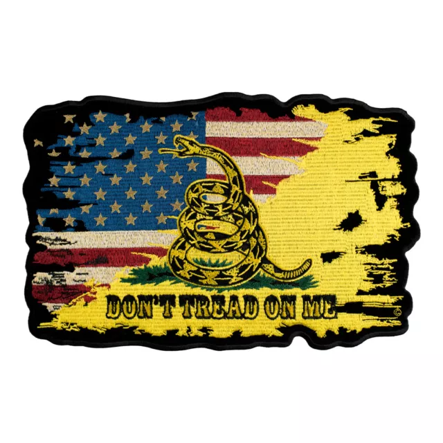 Distressed American Gadsden Flag Crossover Patch, Patriotic Patches