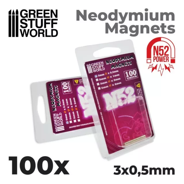 100x NEODYM MAGNET (N52) - 3x0,5mm Minimagnet Magnetset Zaubermagnete MAGNETE 2