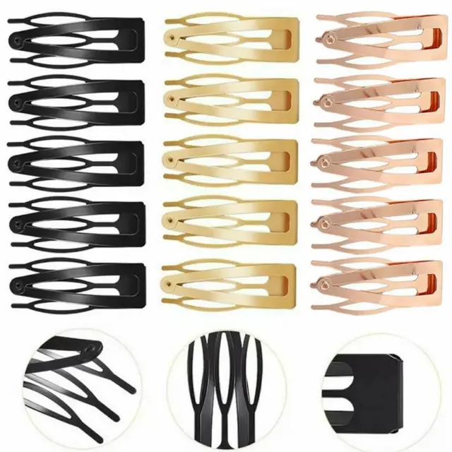 10pcs Double-grip Hair Side Clips Metal Snap Barrettes Tools NICE Hair L3L8 U8K2