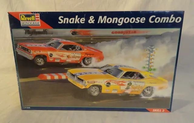 Wow! 1997 Revell Monogram Snake & Mongoose Combo Funny Car Sealed 1/24 Model Kit