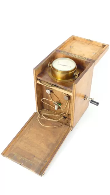 Antiguo MEGÓHOMETRO AÑO 1900 Aparato eléctrico de laboratorio Amperímetro