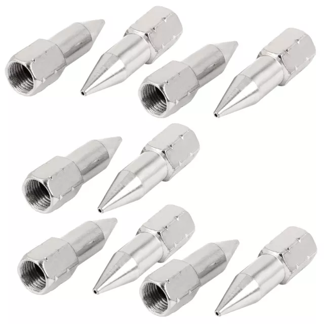 1/8 BSP Female Thread Grease Gun Nipple Coupler Connector Silver Tone 10 Pcs