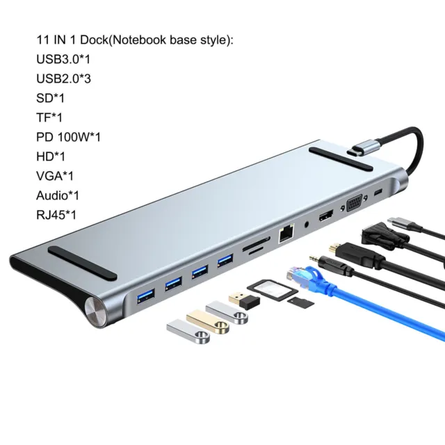 11 in 1 USB C To HD PD 100W Adapter Fit for MacBook iPad Pro 11 12.9 iPad AUS