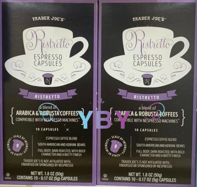 2 PACKS TRADER Joe s Ristretto Espresso Capsules 10 Capsules 1.8