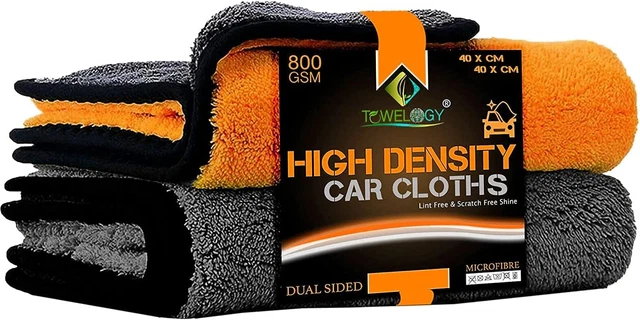 Paños de limpieza de automóviles de microfibra Towelogy® 800 gmm de alta densidad lado libre de químicos