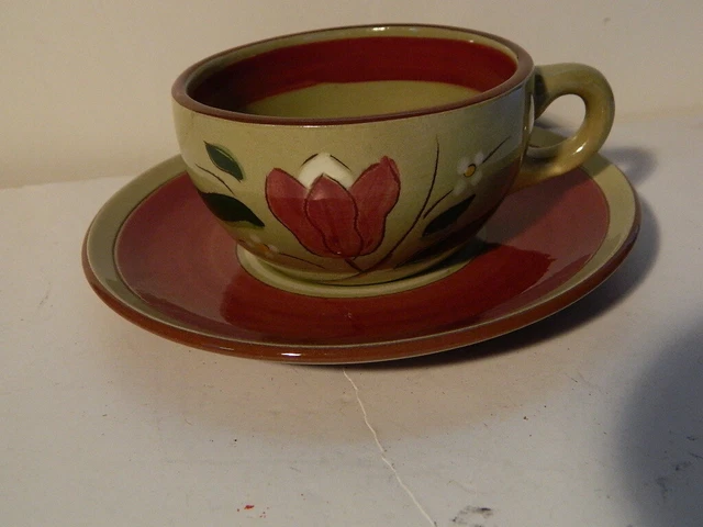 Stangl Pottery Magnolia Cup and Saucer Set Pristine Condition