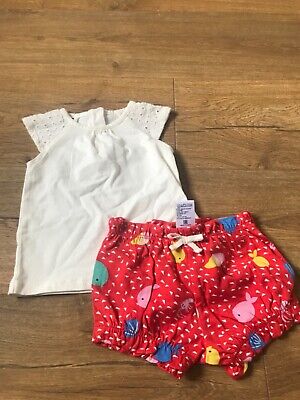 M&S per neonate Tunica T Shirt Top e shorts pantaloni Set vestito età 0-3 MESI NUOVO CON ETICHETTA