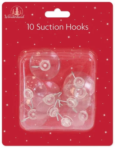Large Clear Suction Hooks 10 Pack by Tallon