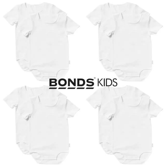 8x Bonds Wonderbodies Baby Infant Short Sleeve Bodysuit Wondersuit BY4TA Bulk