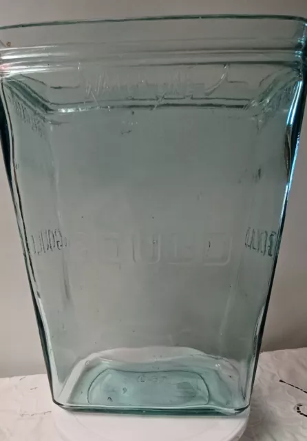 ANTIQUE LARGE GOULD Aqua Glass Farm House Battery Jar $75.00 - PicClick