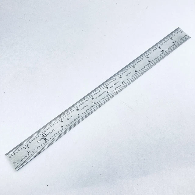 Starrett No. C375, 12 Inch Tempered Shrink Ruler, 3/16" Per Foot