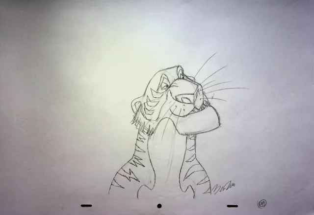 BEN RUSH  SIGNED Hand Drawn Character Shere Khan JUNGLE BOOK 1967 Pencil Art