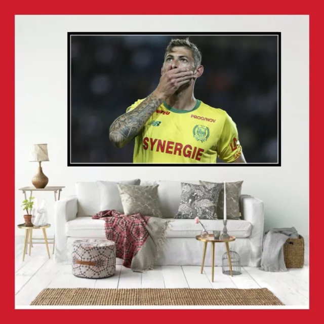 Toile Souvenir Poster Photo Emiliano Sala 9 Foot Maillot Fc Nantes Cardiff City