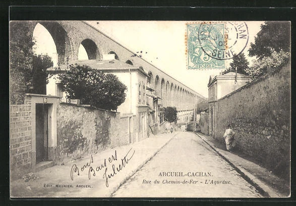 CPA Arcueil-Cachan, Rue du Chemin-de-Fer, l´Arqueduc 1905