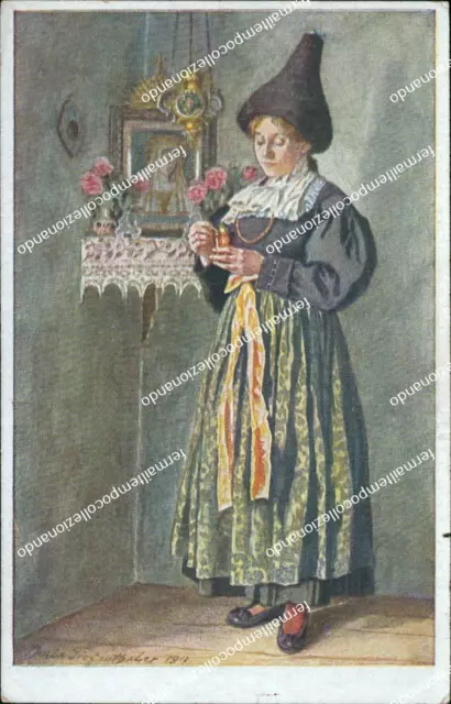 ce121 cartolina costumi tiroler trachten kastelruth bolzano trentino