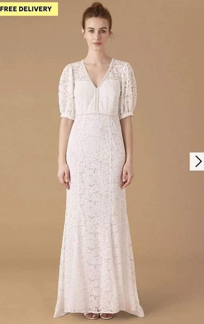 MONSOON CHRISTABEL WEDDING dress Size 12 Hand embroidered with Cape detail 125.00 PicClick UK