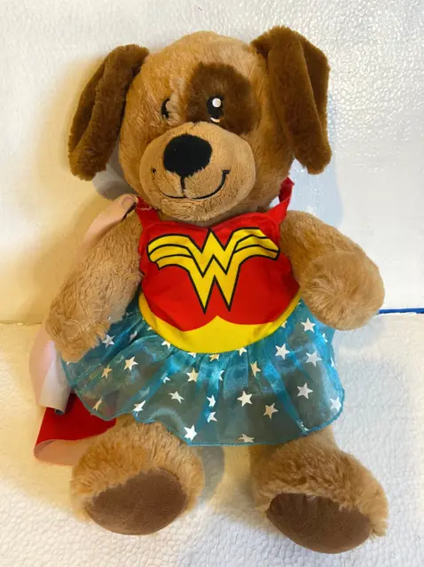 Build A Bear Wonder Woman Stuffed Dog with Outfit Cute!