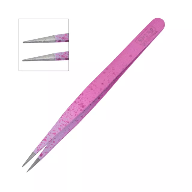 12.7cm Pinzette a Punta Bellezza Sopracciglia Sharp Ciglia Estensione Rosa