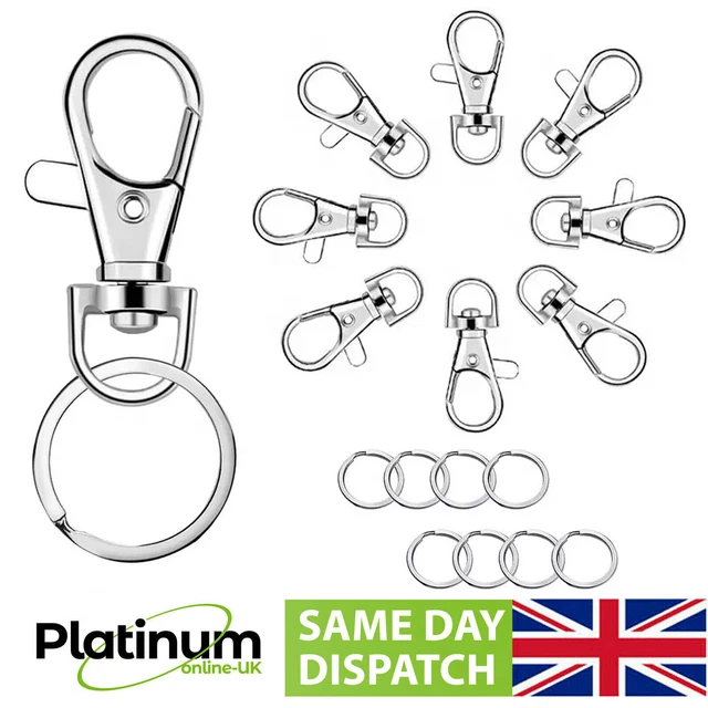 TRIXES Small Gun Metal Lobster Detachable Swivel Clasps X20 NEW Keyring Clasps - Foto 9