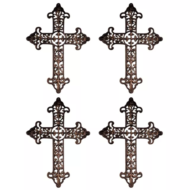 Design Toscano Fleur de Lis Cross: Set of Four