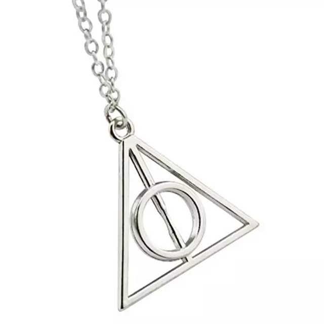 Collana HARRY POTTER Argento catena ACCIAIO Doni della Morte ciondolo Uomo Donna