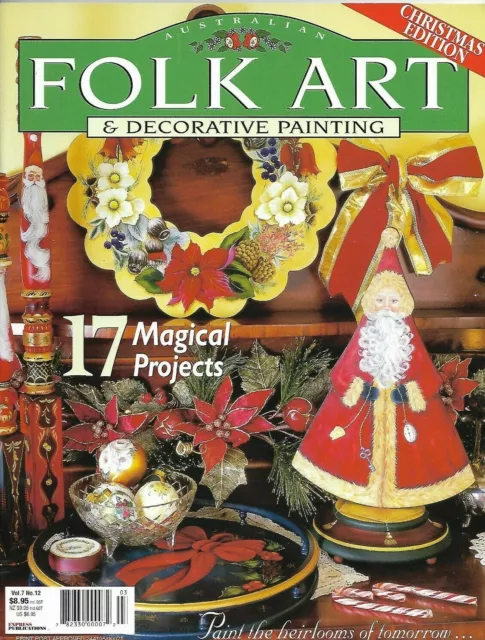 FOLK ART & DECORATIVE PAINTING Magazine Vol 7 No 12 ~ Comes With Pattern