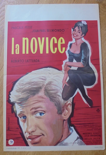 JEAN-PAUL BELMONDO la novice affiche cinema originale '61 pascale petit