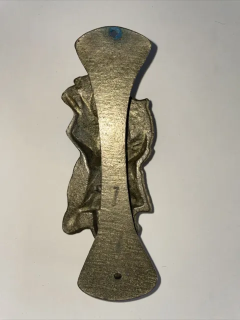 Vintage Brass Door Knocker Scottish Bagpiper Kilt Aged Polished Brass 3
