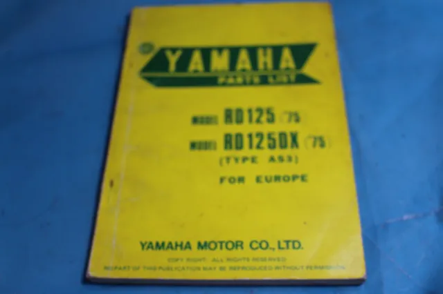 Yamaha Rd125/Rd125Dx Factory Parts Manual - 1975