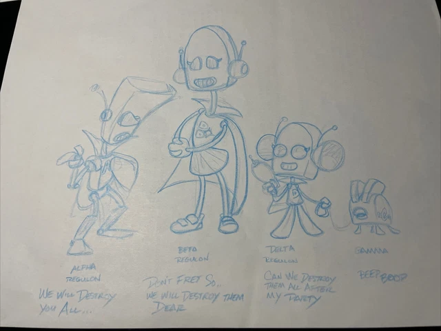 VINTAGE ANIMATION ART Cartoon Concept Art Model Sheets First Draft ...