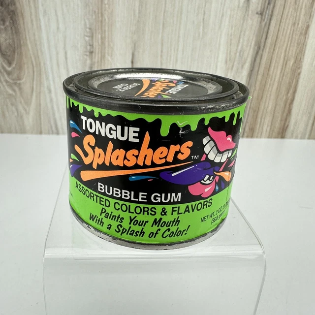 RARE TONGUE SPLASHERS Bubble Gum Paint Can Collectible Tin UNOPENED