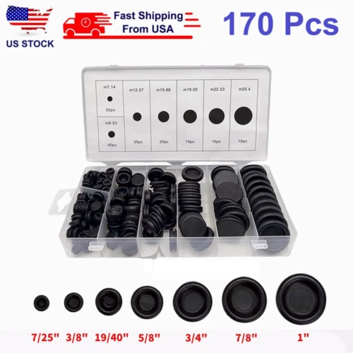 170PCS RUBBER GROMMET Firewall Hole Plug Electrical Wiring Gasket