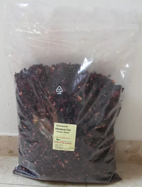 1kg Hibiskustee - Hibiskus - ganze Blüten natur (Hibiscus sabdariffa) 3