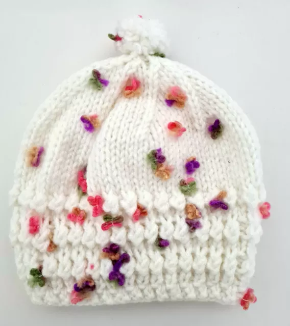 Chapeau bébé bobble beanie double tricot hiver chaud garçon fille bonnet nouveau-né 3