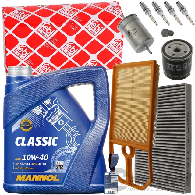 PACCHETTO ISPEZIONE FEBI + MANNOL CLASSIC 10W40 per VW GOLF 4 BORA 1J 1.4+1.6 16V