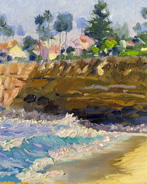 🎨✨ Oil painting. Sunset Cliffs San Diego View. Painting ORIGINAL. Impressionist