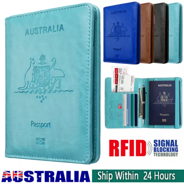 Travel Passport ID Wallet Holder Cover RFID Blocking Card Case Cover PU Leather