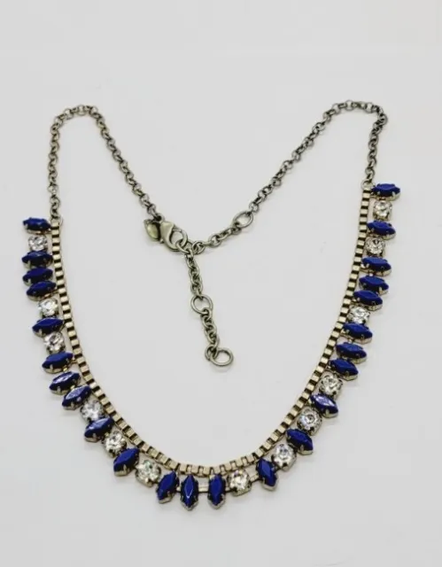 J.Crew Blue & Gold tone Necklace 22 in